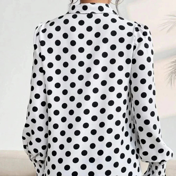 Women's Polka Dot Printed Simple Daily Shirt - Picture 3 of 6